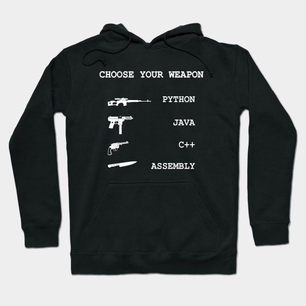 Python vs Java vs C++ vs Assembly Programming Language Comparison Joke Hoodie by alltheprints